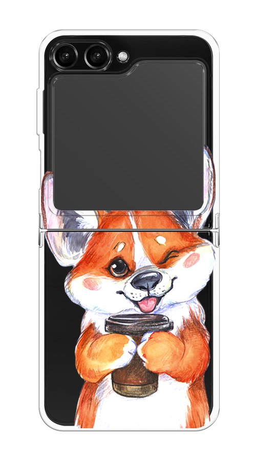 

Чехол на Samsung Galaxy Z Flip 5 "Корги с кофе", Оранжевый;белый, 2108350-4