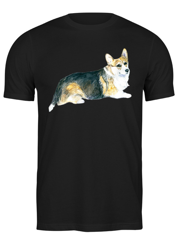 

Футболка мужская Printio Корги пем черная 3XL, Черный, Корги пем