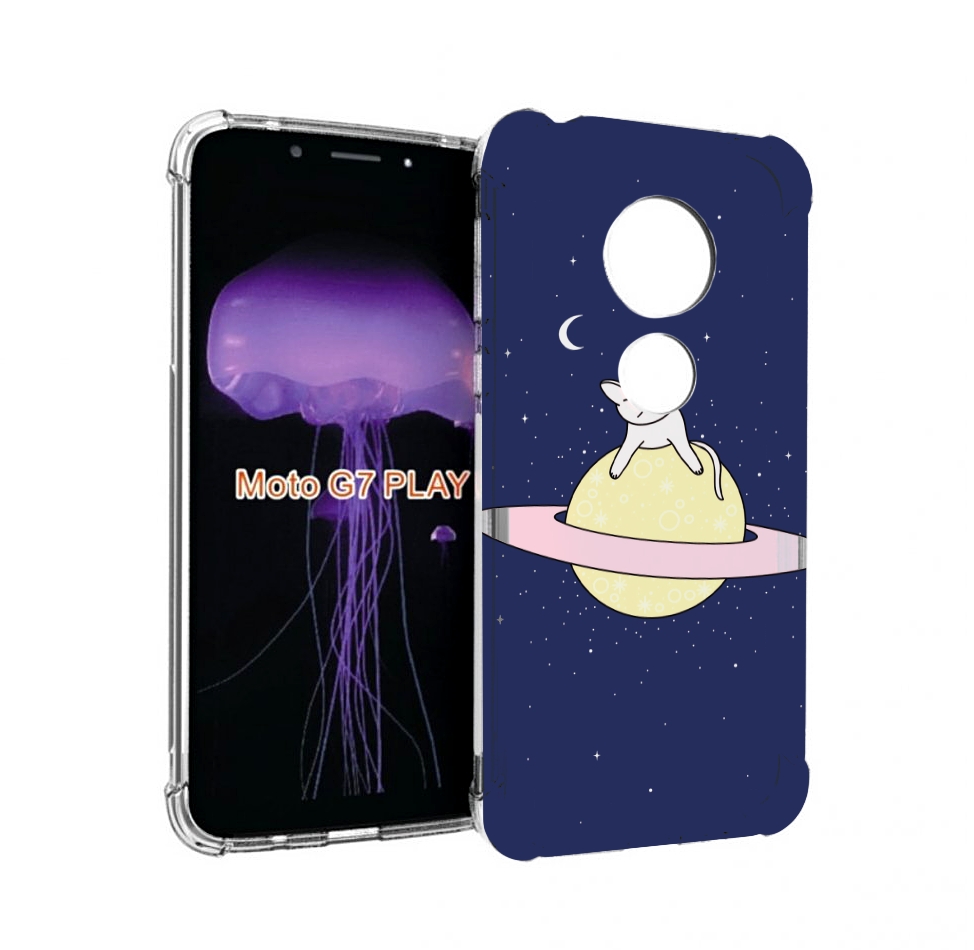 

Чехол MyPads котик на планете для Motorola Moto G7 Play, Прозрачный, Tocco