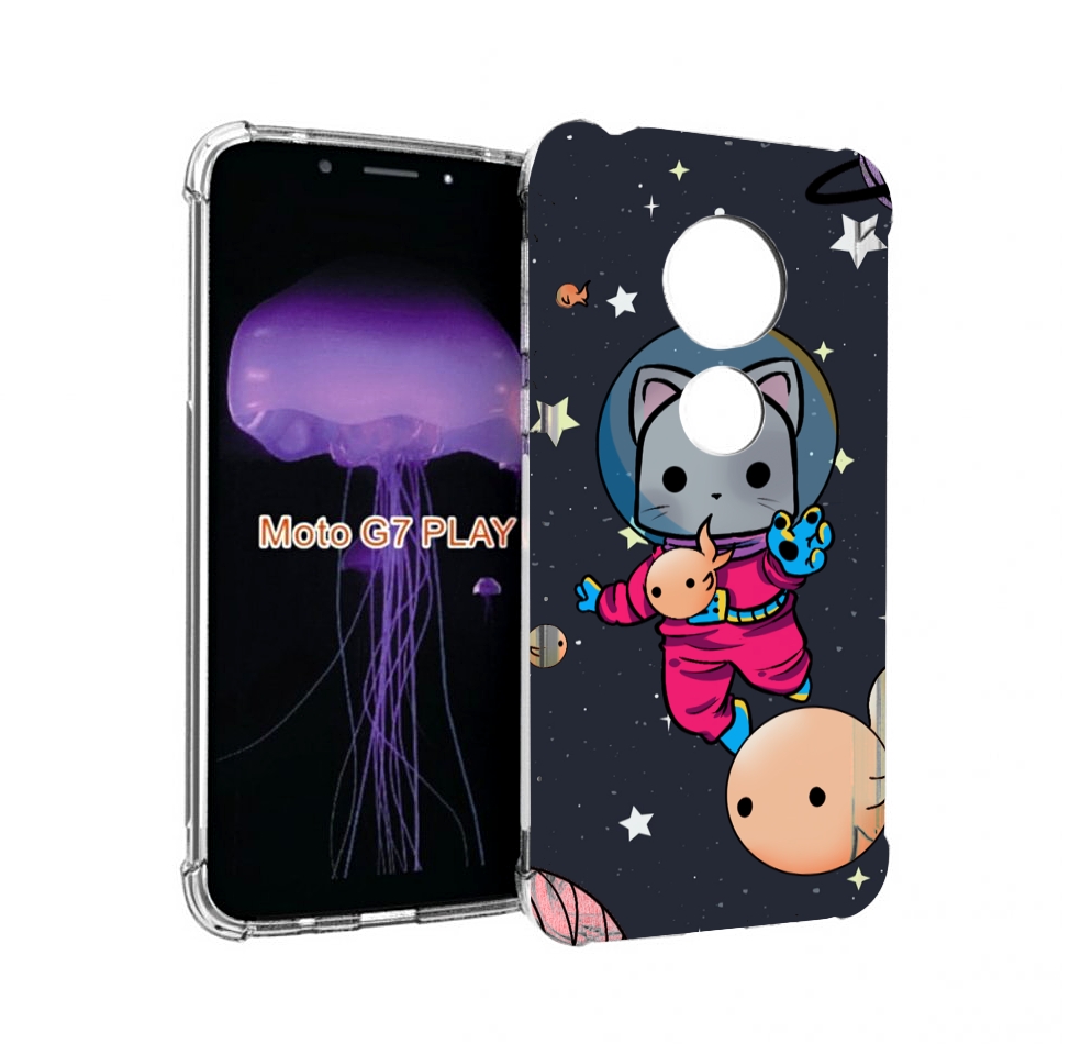 

Чехол MyPads котик-с-рыбкой-в-космосе для Motorola Moto G7 Play, Прозрачный, Tocco
