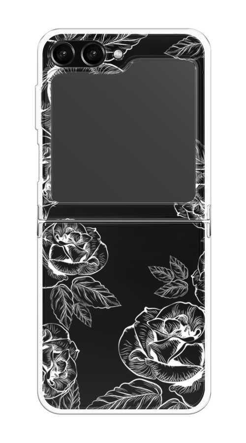 

Чехол на Samsung Galaxy Z Flip 5 "Розы графика", Черный;серый, 2108350-2