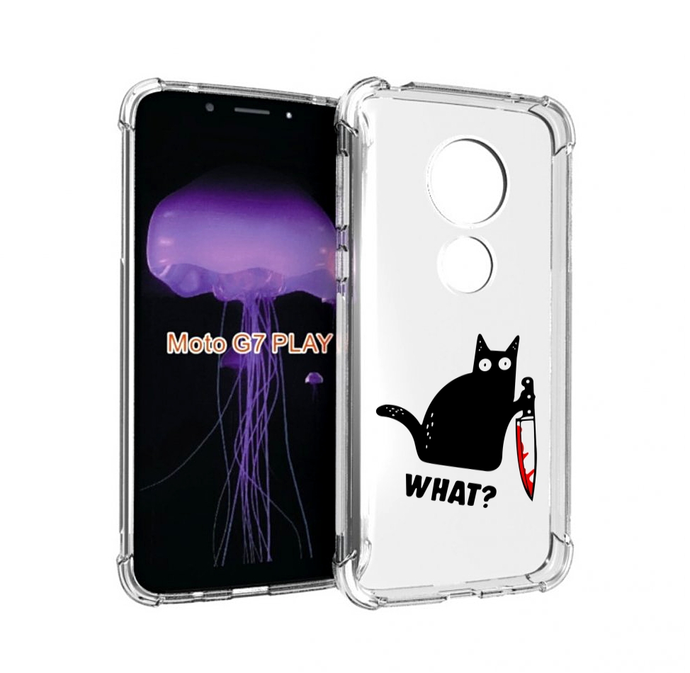 

Чехол MyPads котик-убийца для Motorola Moto G7 Play, Прозрачный, Tocco