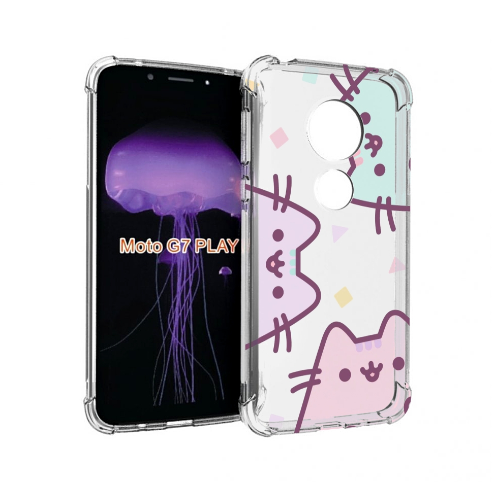 

Чехол MyPads котики зеленый фиолетовый розовый женский для Motorola Moto G7 Play, Прозрачный, Tocco