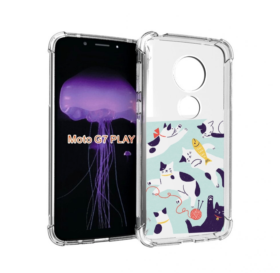 

Чехол MyPads коты-с-клубками для Motorola Moto G7 Play, Прозрачный, Tocco