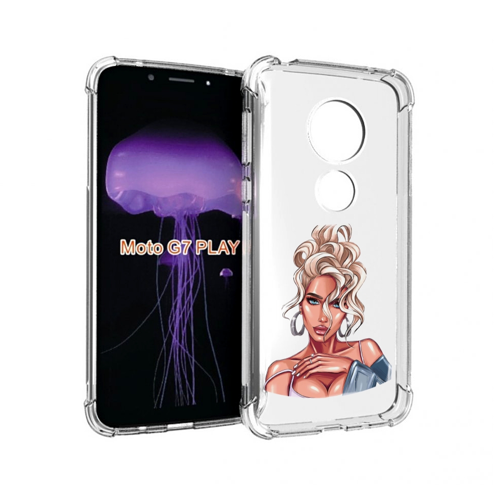 

Чехол MyPads красивая-блондинка женский для Motorola Moto G7 Play, Прозрачный, Tocco