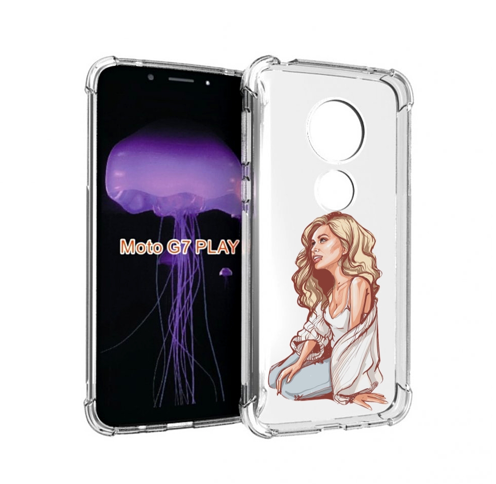 

Чехол MyPads красивая-девушка-в-белом женский для Motorola Moto G7 Play, Прозрачный, Tocco