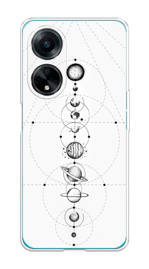 

Чехол на Oppo A98 "Парад планет", Серый, 2514450-2