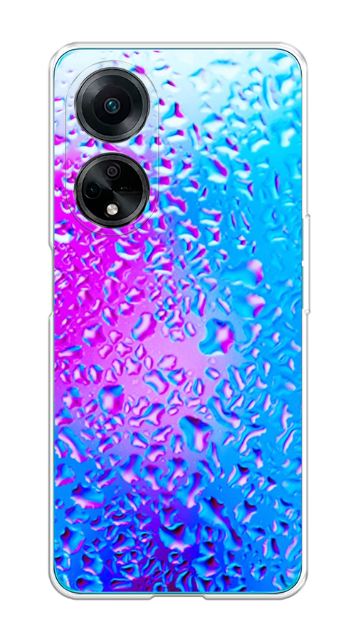 

Чехол на Oppo A98 "Капли на стекле", Бирюзовый;розовый, 2514450-3
