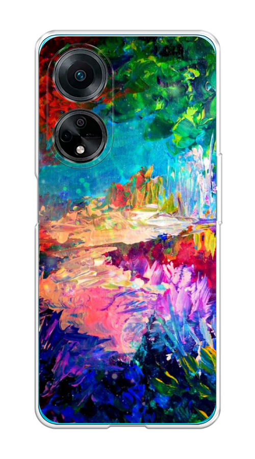 

Чехол на Oppo A98 "Лес-гуашь", Синий;розовый;зеленый, 2514450-4