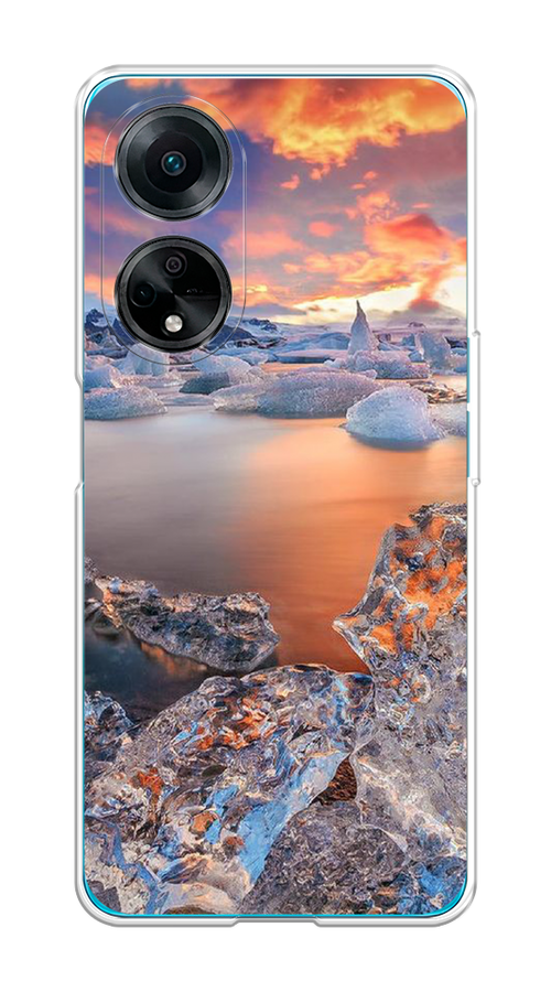 

Чехол на Oppo A98 "Ледники", Синий;оранжевый, 2514450-2