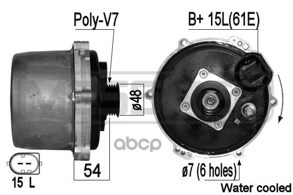 

Генератор ERA для Bmw E39, E38, E53 3.5-4.4 150a 209068, 209068