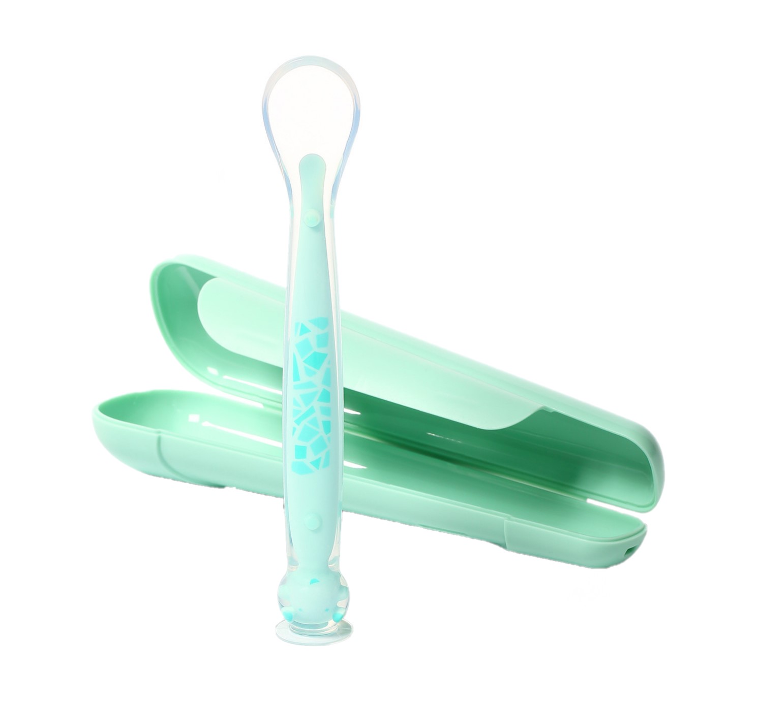 

Ложечка для введения прикорма с присоской и футляром "Babyono", цвет: мятный, арт. 1462/01