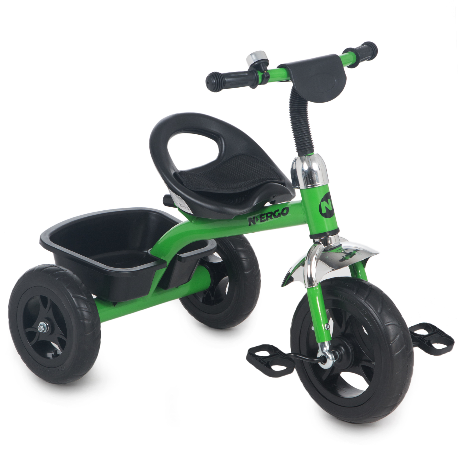 фото Трехколесный велосипед n.ergo k202n 2021, зеленый/черный