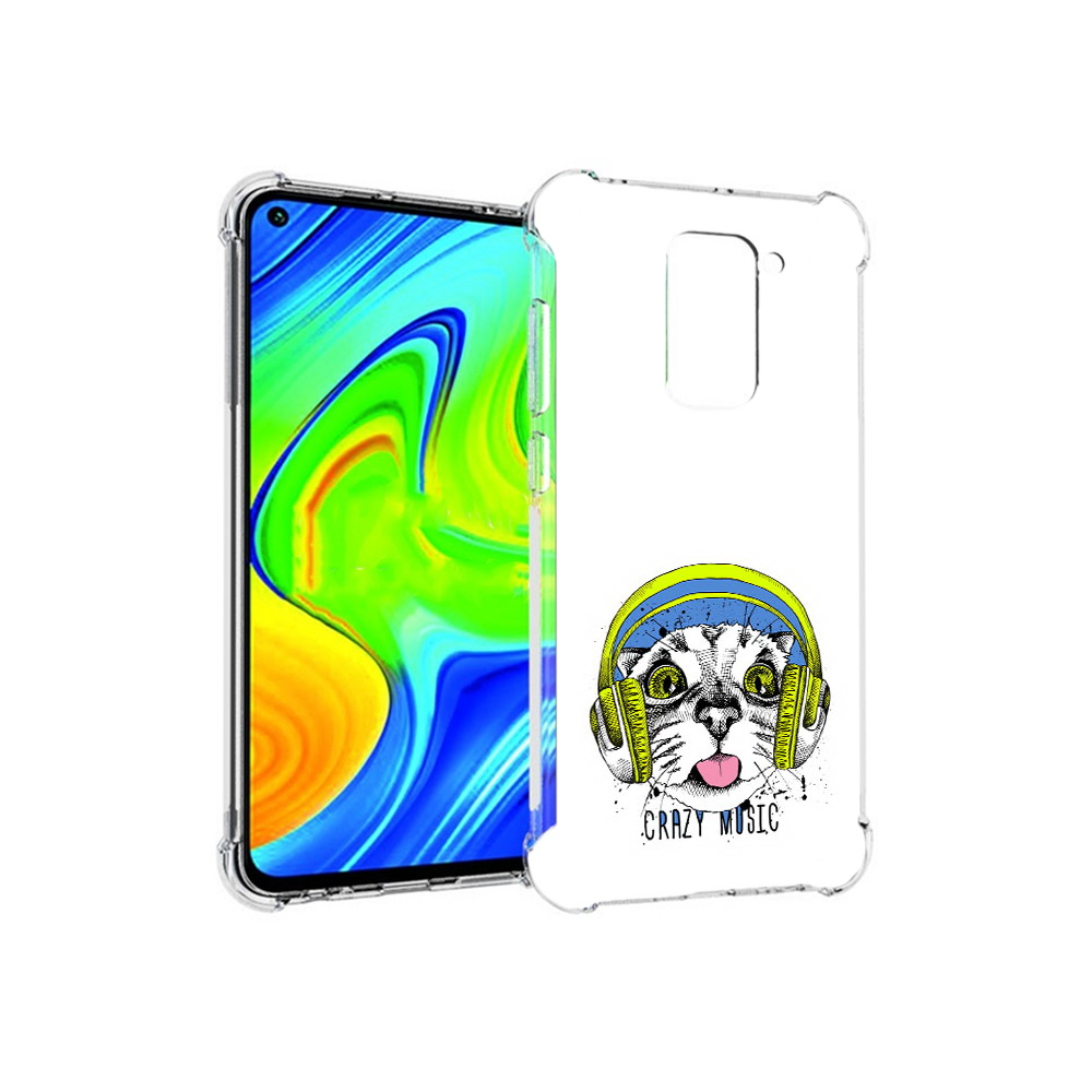 Чехол MyPads Tocco для Xiaomi Redmi Note 9 кошка в наушниках рисунок (PT150805.258.403)