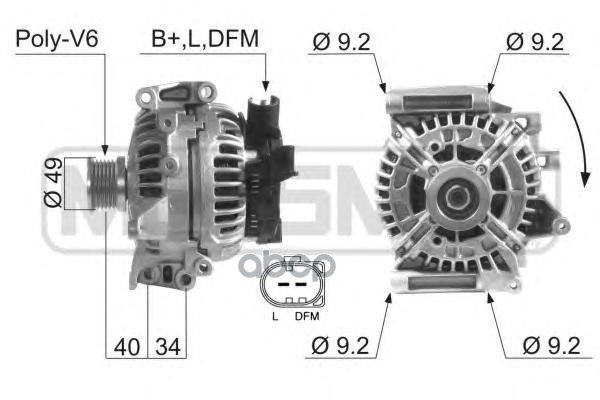 

Генератор Mercedes W211 200a 210133 Era арт. 210133, 210133