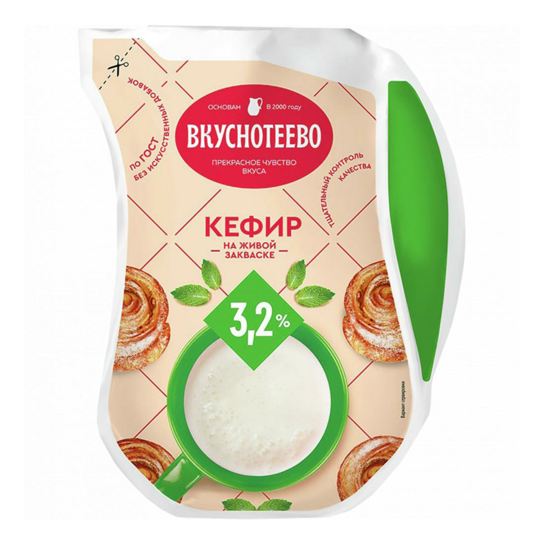 

Кефир Вкуснотеево 3,2% 900 г
