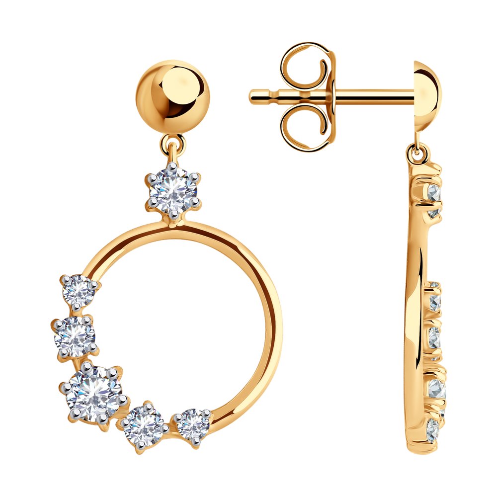 

Серьги женские из золота SOKOLOV 029266, фианит, 029266