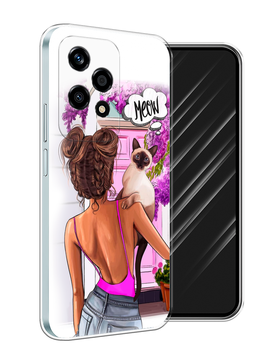 

Чехол Awog на Honor 200 Lite "Девушка с кошкой", Розовый;коричневый, 6124650-1