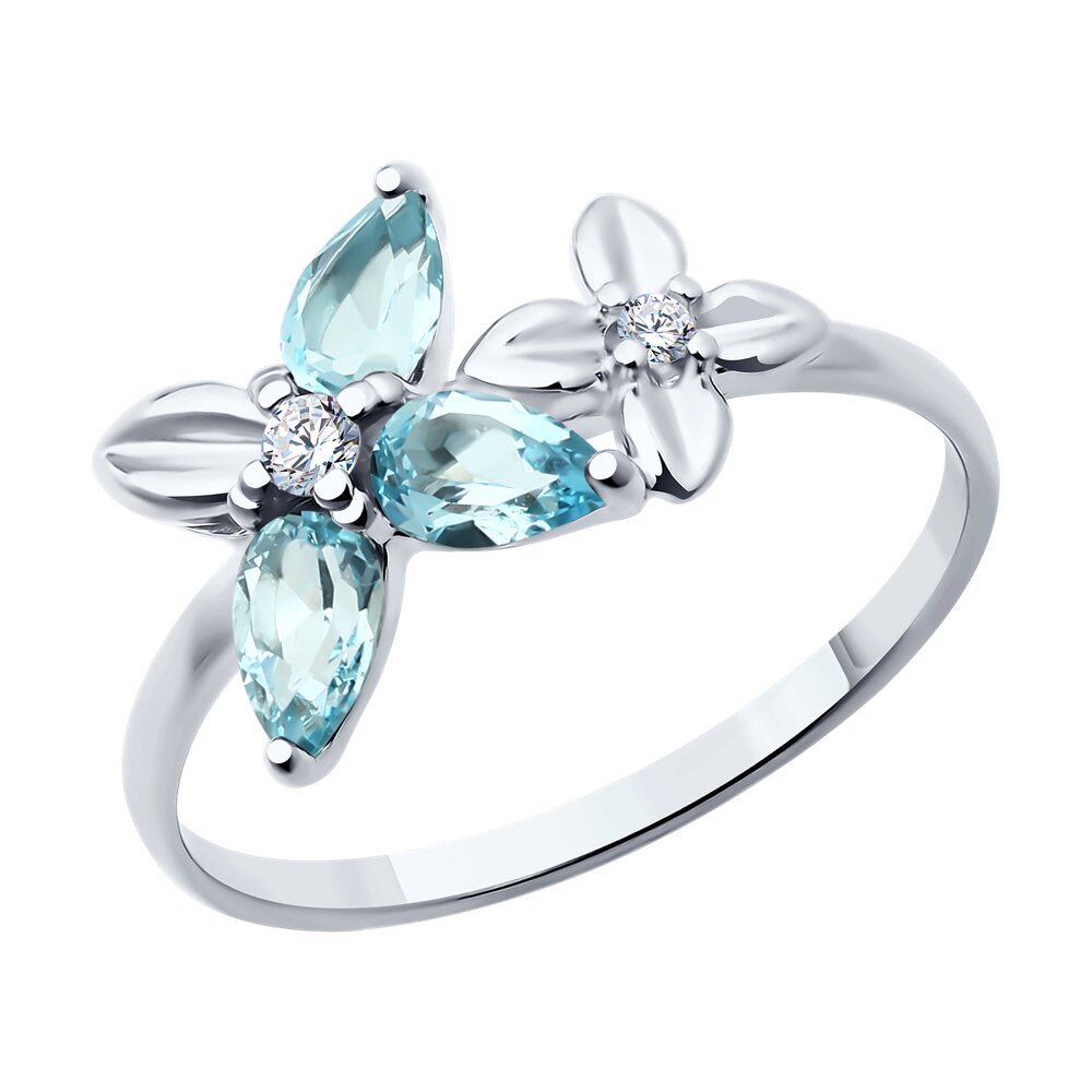 

Кольцо из серебра р. 18,5 Diamant 94-310-02061-1, фианит\топаз, 94-310-02061-1