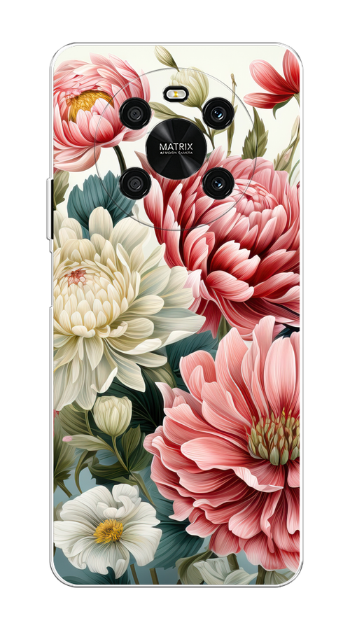

Чехол на Honor X9 4G/Magic4 Lite 4G "Садовые цветы рисунок", Розовый;зеленый;белый, 6108650-1