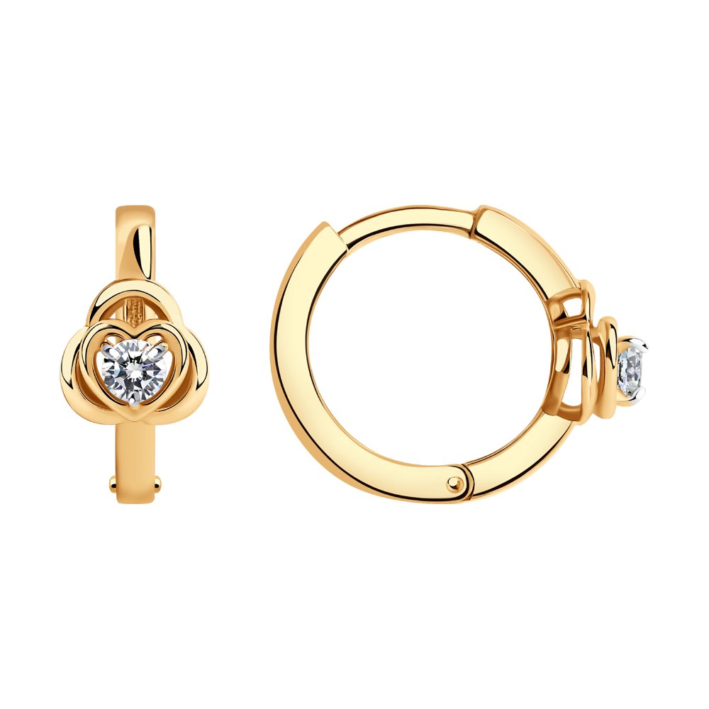 

Серьги конго из красного золота SOKOLOV 029275, фианит, 029275