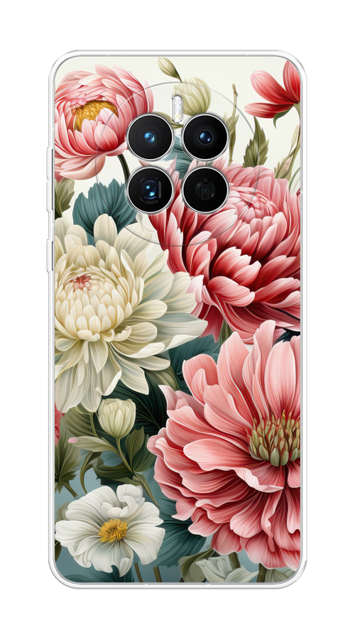 

Чехол на Huawei Mate 50 "Садовые цветы рисунок", Розовый;зеленый;белый, 6109850-1