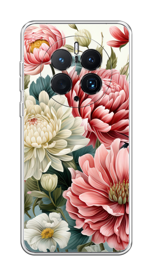 

Чехол на Huawei Mate 50 Pro "Садовые цветы рисунок", Розовый;зеленый;белый, 6109950-1