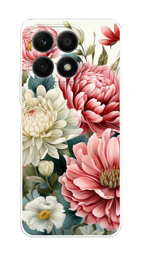 

Чехол на Honor X8A "Садовые цветы рисунок", Розовый;зеленый;белый, 6120750-1