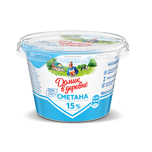 

Сметана Домик в Деревне 15% БЗМЖ 180 г
