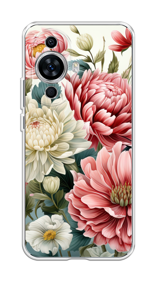 

Чехол на Huawei Nova 11 "Садовые цветы рисунок", Розовый;зеленый;белый, 6121250-1