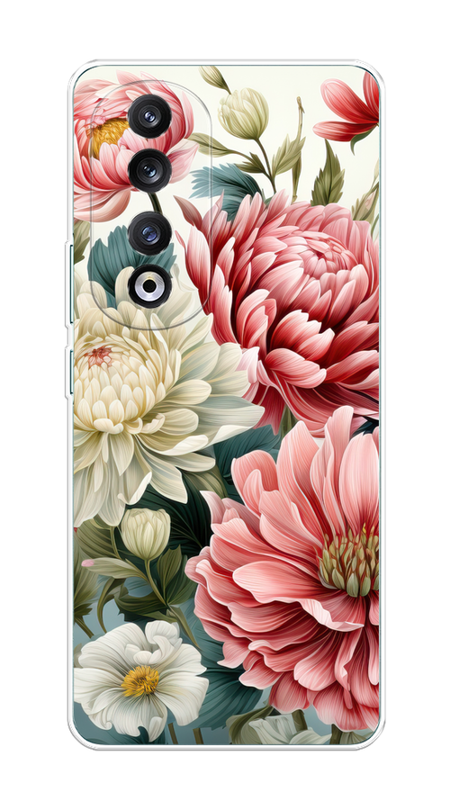 

Чехол на Honor 90 Pro "Садовые цветы рисунок", Розовый;зеленый;белый, 6121550-1