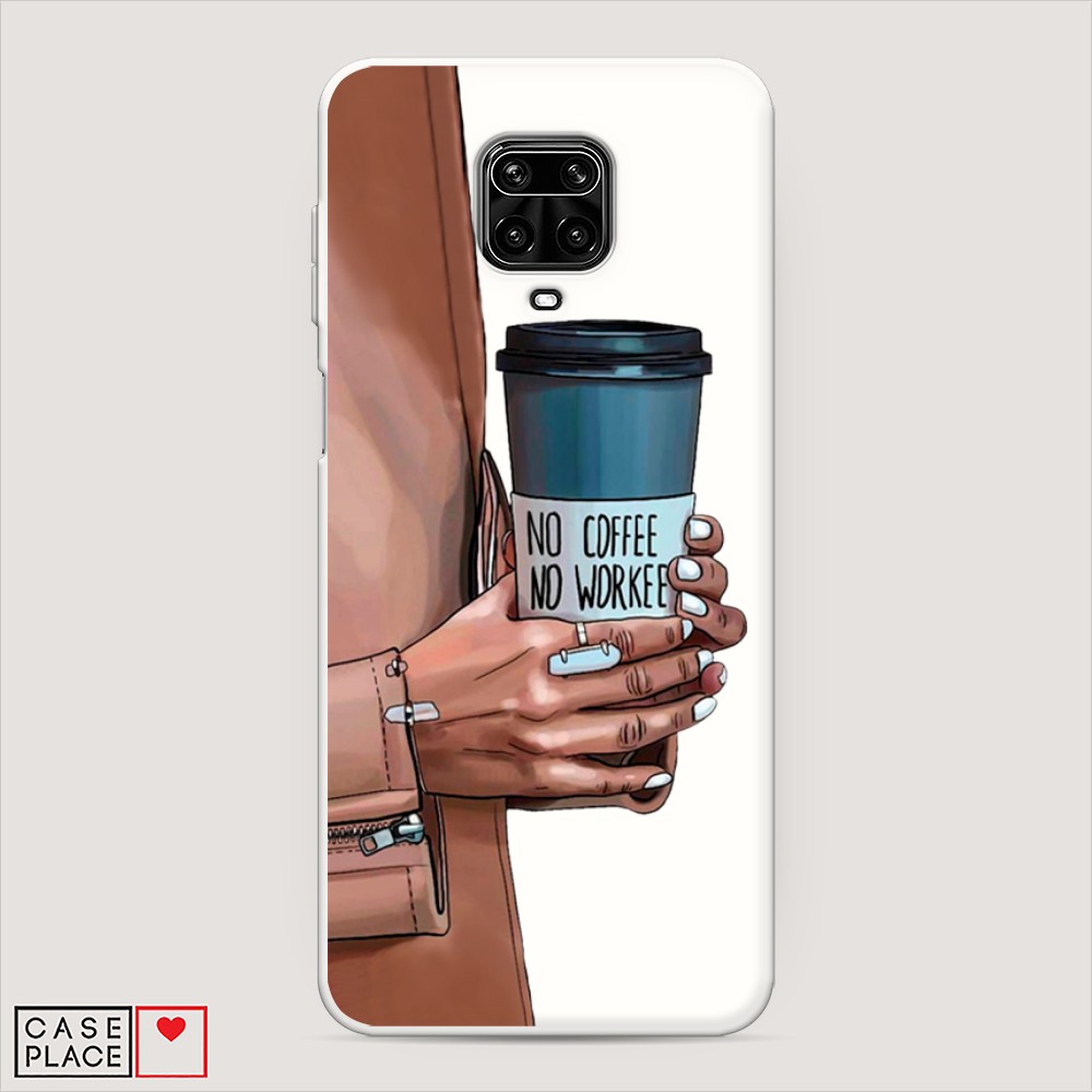 фото Матовый силиконовый чехол "no coffee" на xiaomi redmi note 9 pro awog