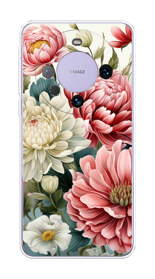 

Чехол на Huawei Mate 60 Pro "Садовые цветы рисунок", Розовый;зеленый;белый, 6122250-1