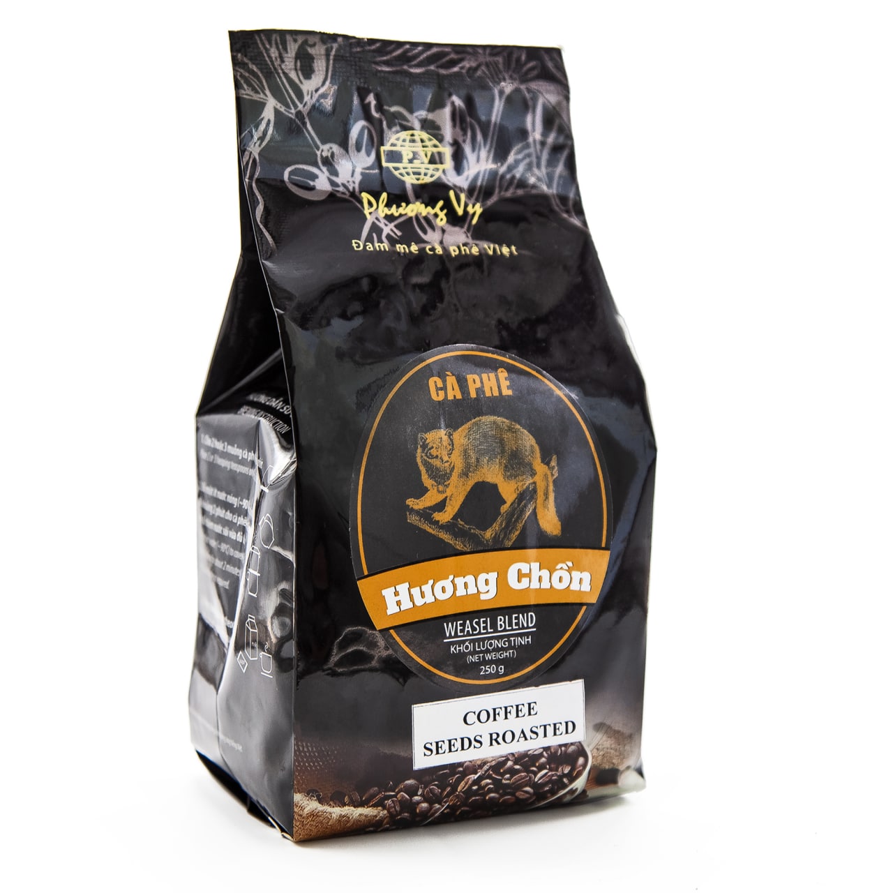 Кофе вьетнамский в зернах Phuong Vy Weasel Blend ласка-чон 250 г
