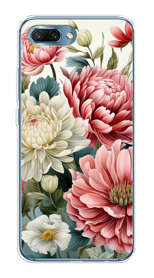 

Чехол на Honor 10 "Садовые цветы рисунок", Розовый;зеленый;белый, 65350-1