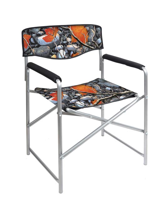 Кресло складное Ника КС3 4 Принт с камнями и кленовыми листьями