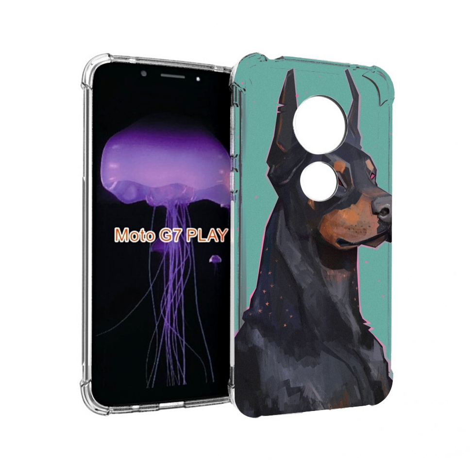 

Чехол MyPads красивый-доберман для Motorola Moto G7 Play, Прозрачный, Tocco