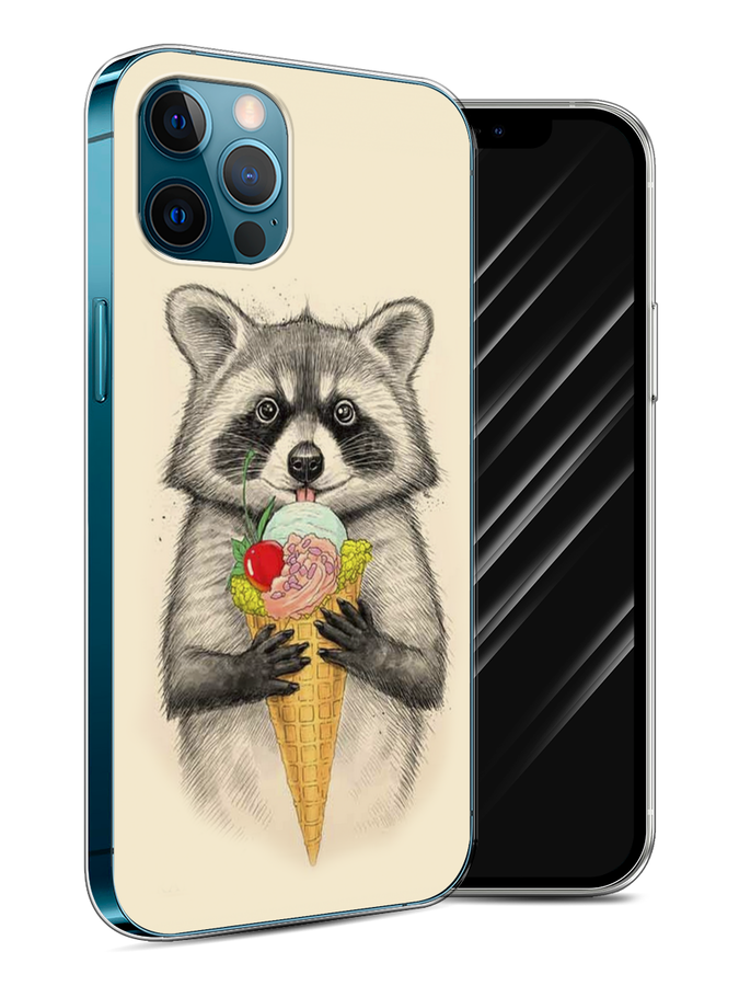 

Чехол Awog на Apple iPhone 12 Pro / Айфон 12 Pro "Енот с мороженым", Разноцветный, 12850-10