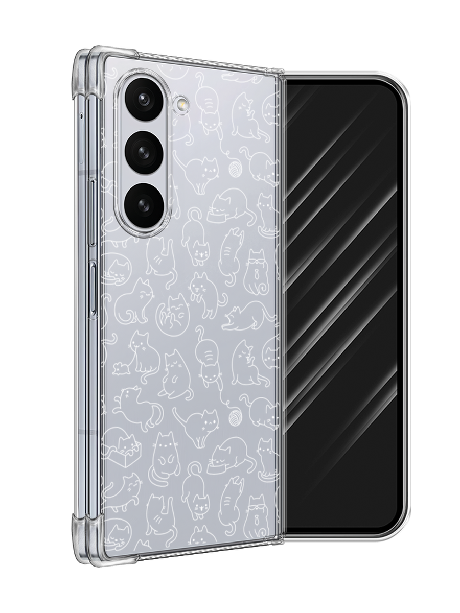 

Чехол Awog на Samsung Galaxy Z Fold 6 "Шкодливые котики", Прозрачный;бежевый, 2109850-1