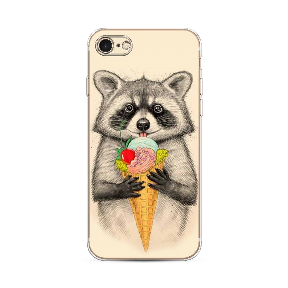 

Чехол Awog на Apple iPhone 8 / Айфон 8 "Енот с мороженым", Разноцветный, 10850-10