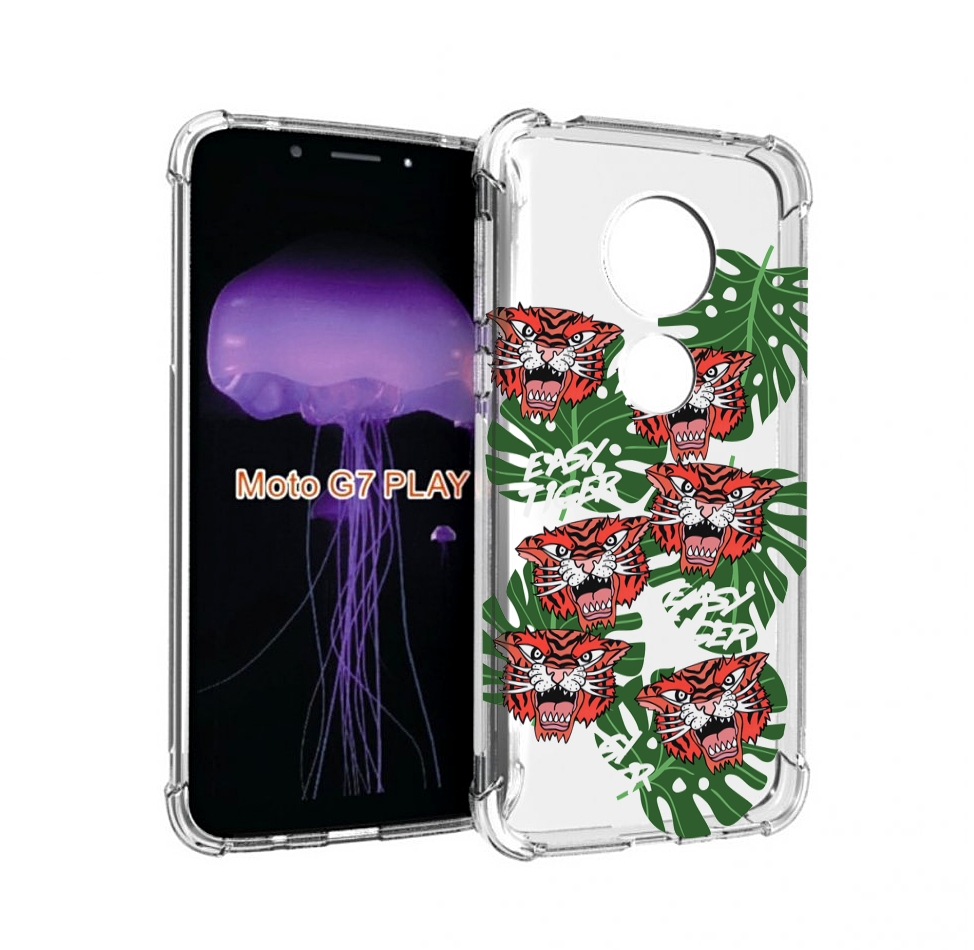

Чехол MyPads красные-тигры для Motorola Moto G7 Play, Прозрачный, Tocco