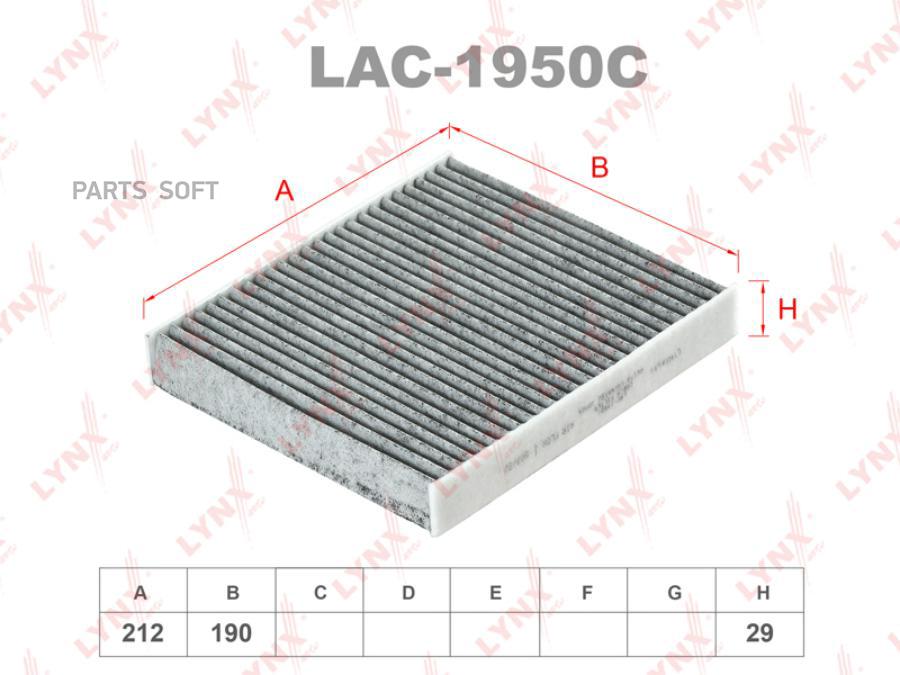 

Фильтр Салонный Угольный Lac-1950c Nsii0024556936 LYNXauto арт. LAC1950C