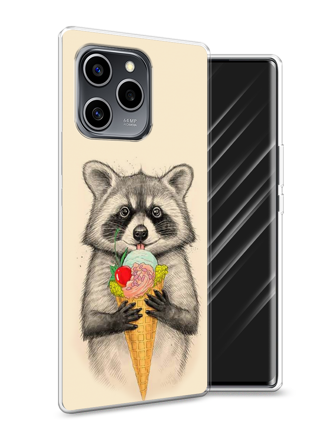 

Чехол Awog на Honor 60 SE "Енот с мороженым", Разноцветный, 6108050-10