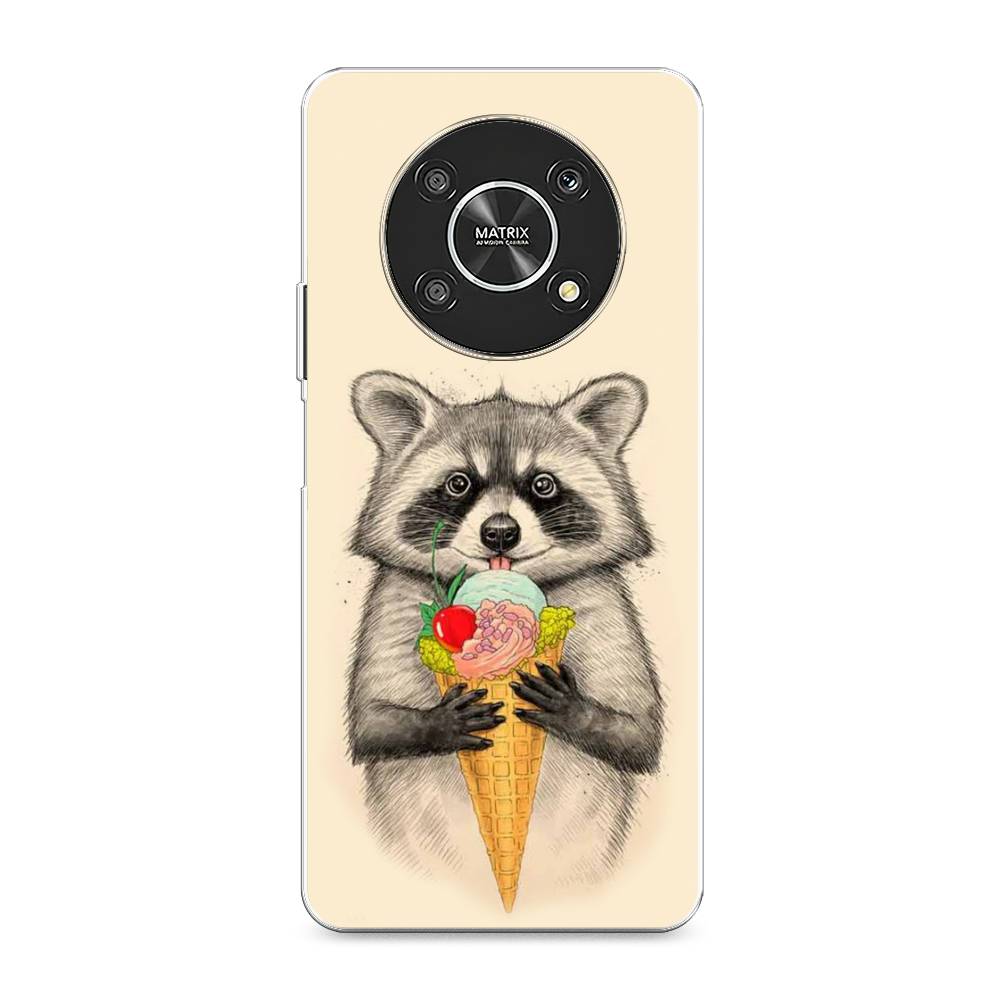 

Чехол Awog на Honor X9 4G/Magic4 Lite 4G "Енот с мороженым", Разноцветный, 6108650-10