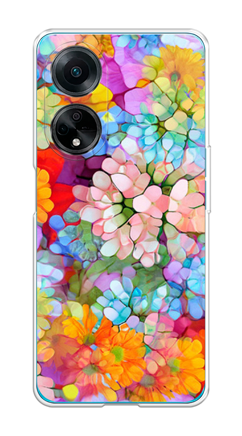

Чехол на Oppo A98 "Цветы витраж", Оранжевый;розовый;голубой, 2514450-3
