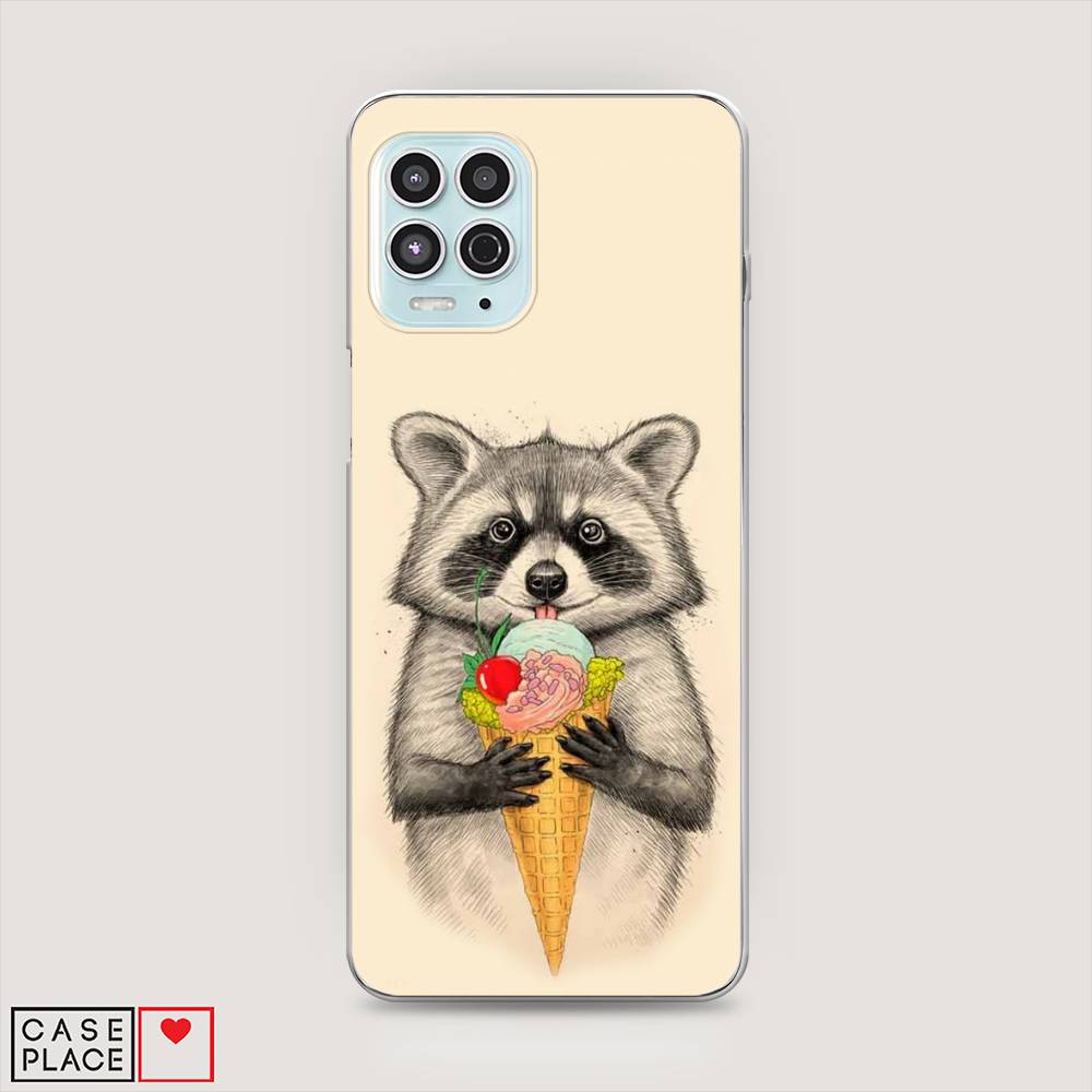 

Чехол Awog на Motorola Moto G100 "Енот с мороженым", Разноцветный, 241650-10