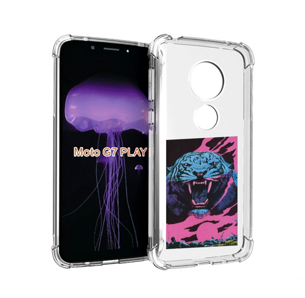 

Чехол MyPads лев с розовыми зубами для Motorola Moto G7 Play, Прозрачный, Tocco