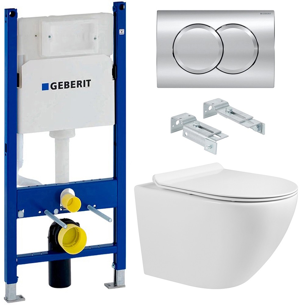 

Инсталляция Geberit 458.149.21.1 + унитаз Bloomix Trend MD1203R/UF01 безободковый с сидень