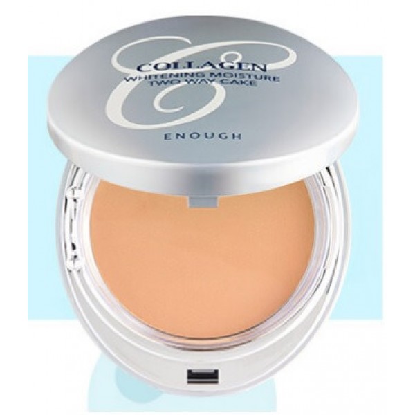 фото Осветляющая пудра enough collagen whitening moisture twoway cake #21 spf30 pa+++ 13 г+13 г