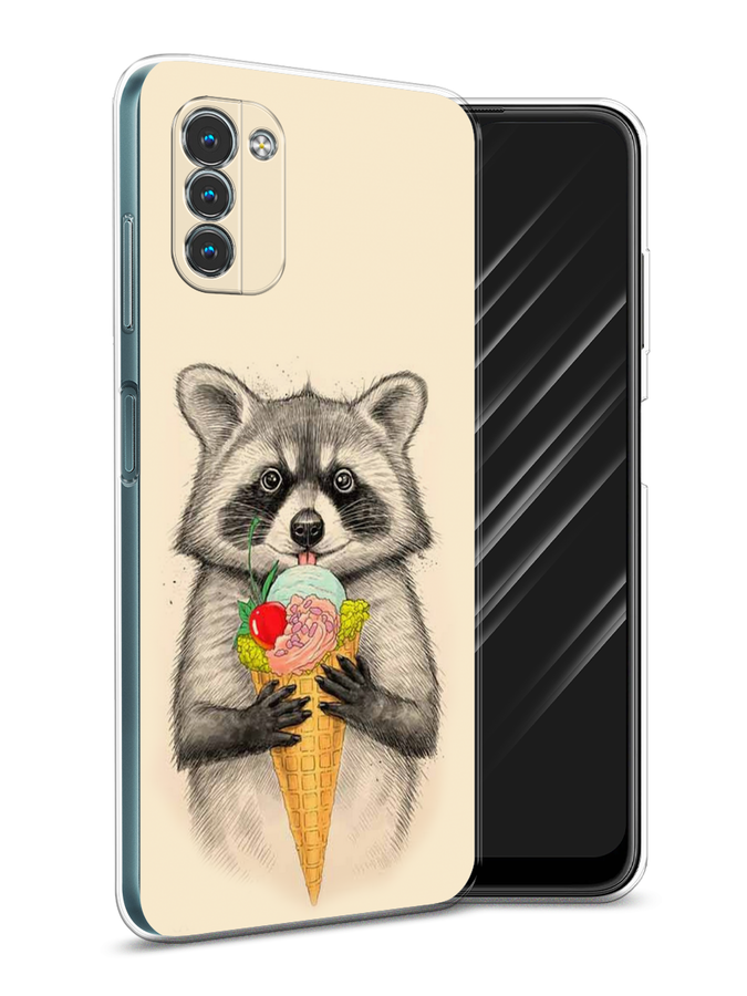 

Чехол Awog на Nokia G11 / Нокиа G11 "Енот с мороженым", Разноцветный, 125150-10